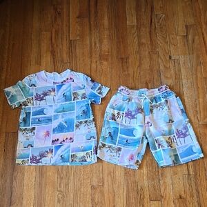 H&M Boys Tropical Print Shirt and Shorts Set